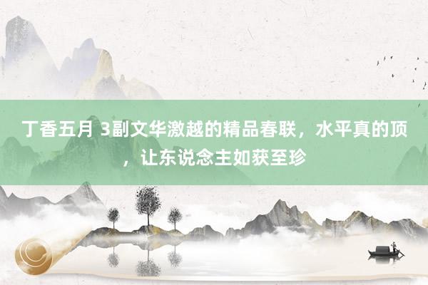 丁香五月 3副文华激越的精品春联，水平真的顶，让东说念主如获至珍