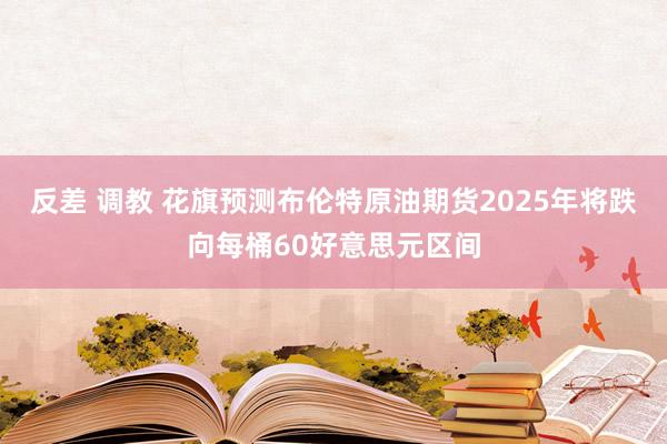 反差 调教 花旗预测布伦特原油期货2025年将跌向每桶60好意思元区间