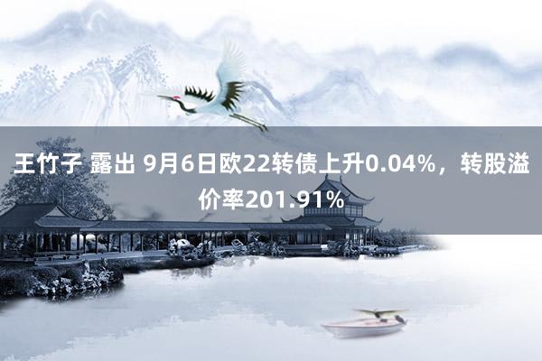 王竹子 露出 9月6日欧22转债上升0.04%，转股溢价率201.91%