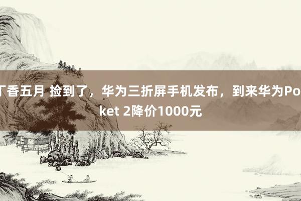 丁香五月 捡到了，华为三折屏手机发布，到来华为Pocket 2降价1000元