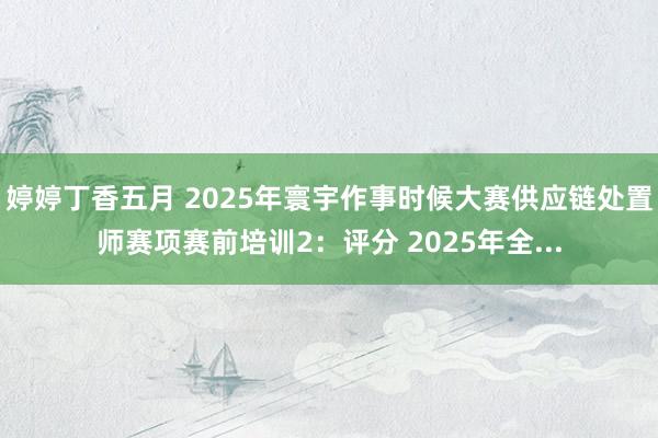 婷婷丁香五月 2025年寰宇作事时候大赛供应链处置师赛项赛前培训2：评分 2025年全...