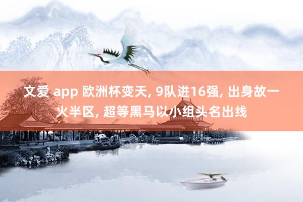 文爱 app 欧洲杯变天， 9队进16强， 出身故一火半区， 超等黑马以小组头名出线