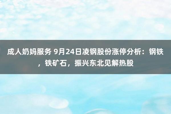 成人奶妈服务 9月24日凌钢股份涨停分析：钢铁，铁矿石，振兴东北见解热股