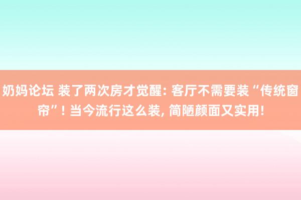 奶妈论坛 装了两次房才觉醒: 客厅不需要装“传统窗帘”! 当今流行这么装， 简陋颜面又实用!