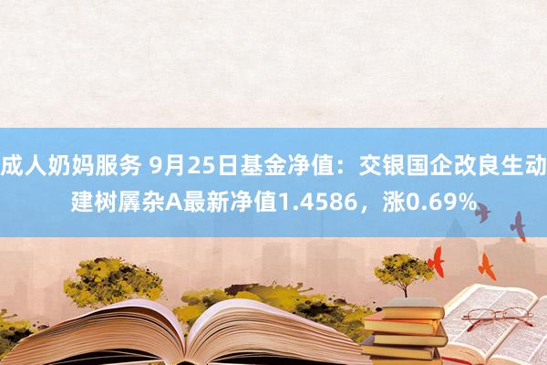 成人奶妈服务 9月25日基金净值：交银国企改良生动建树羼杂A最新净值1.4586，涨0.69%