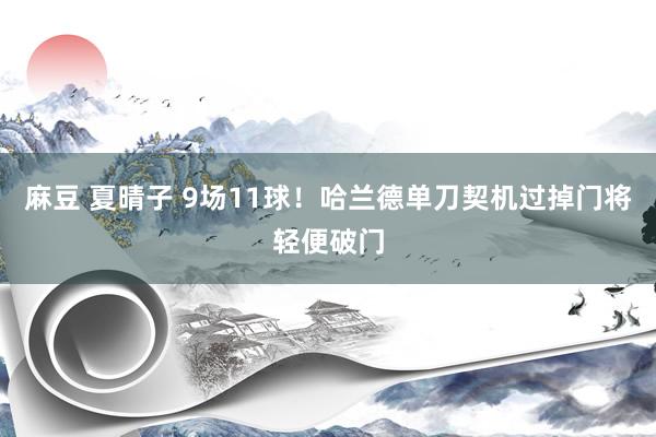 麻豆 夏晴子 9场11球！哈兰德单刀契机过掉门将轻便破门