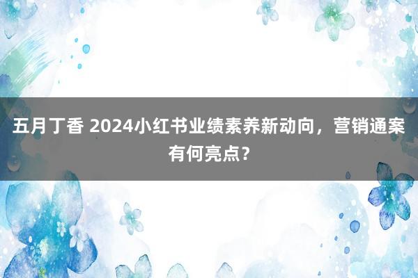 五月丁香 2024小红书业绩素养新动向，营销通案有何亮点？