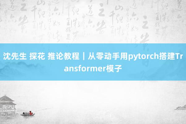 沈先生 探花 推论教程｜从零动手用pytorch搭建Transformer模子