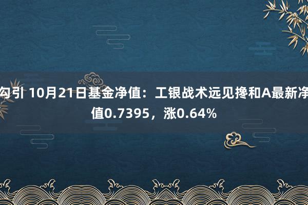 勾引 10月21日基金净值：工银战术远见搀和A最新净值0.7395，涨0.64%