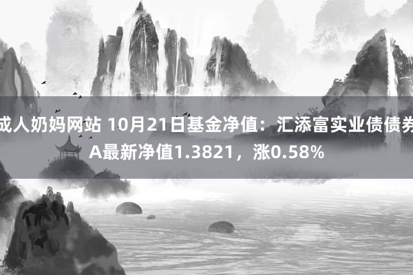 成人奶妈网站 10月21日基金净值：汇添富实业债债券A最新净值1.3821，涨0.58%