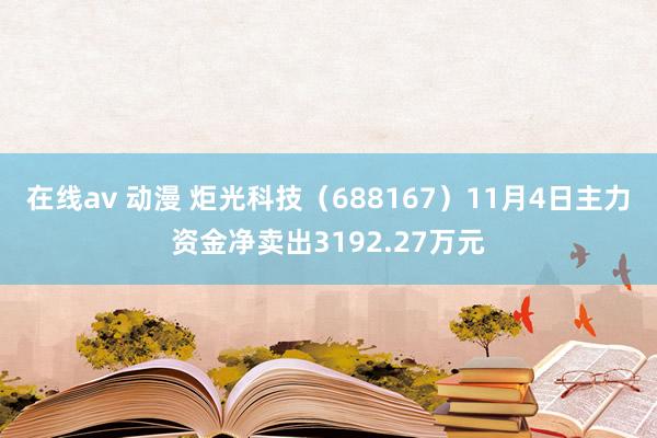 在线av 动漫 炬光科技（688167）11月4日主力资金净卖出3192.27万元