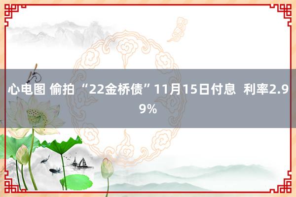 心电图 偷拍 “22金桥债”11月15日付息  利率2.99%