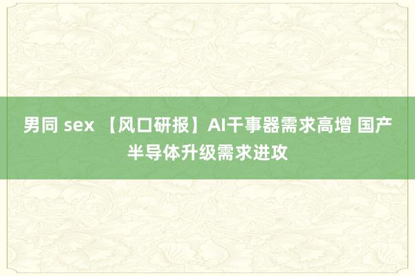 男同 sex 【风口研报】AI干事器需求高增 国产半导体升级需求进攻