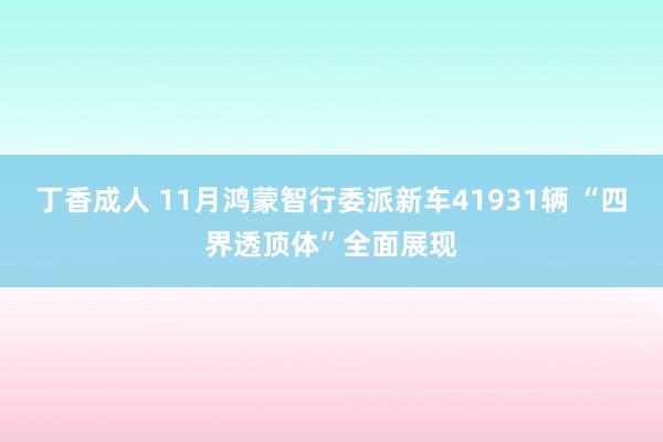 丁香成人 11月鸿蒙智行委派新车41931辆 “四界透顶体”全面展现