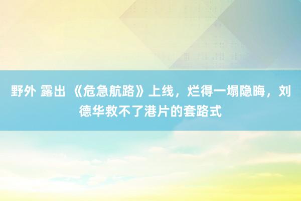 野外 露出 《危急航路》上线，烂得一塌隐晦，刘德华救不了港片的套路式