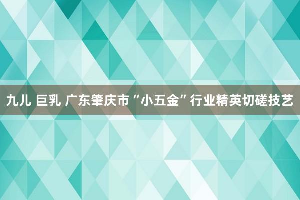 九儿 巨乳 广东肇庆市“小五金”行业精英切磋技艺