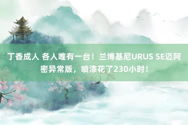 丁香成人 各人唯有一台！兰博基尼URUS SE迈阿密异常版，喷漆花了230小时！