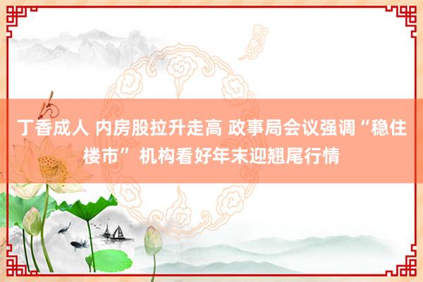 丁香成人 内房股拉升走高 政事局会议强调“稳住楼市” 机构看好年末迎翘尾行情