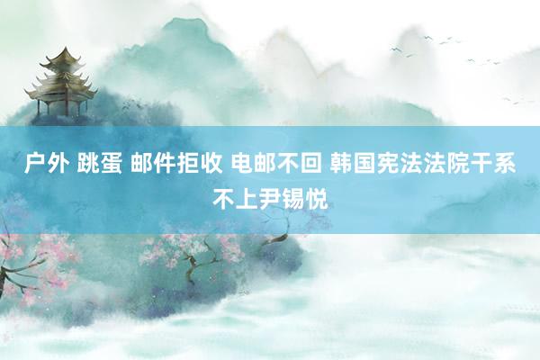 户外 跳蛋 邮件拒收 电邮不回 韩国宪法法院干系不上尹锡悦