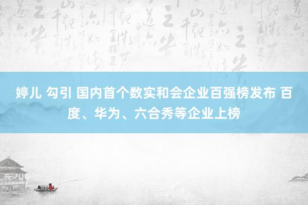 婷儿 勾引 国内首个数实和会企业百强榜发布 百度、华为、六合秀等企业上榜