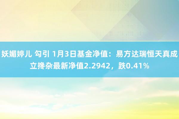 妖媚婷儿 勾引 1月3日基金净值：易方达瑞恒天真成立搀杂最新净值2.2942，跌0.41%
