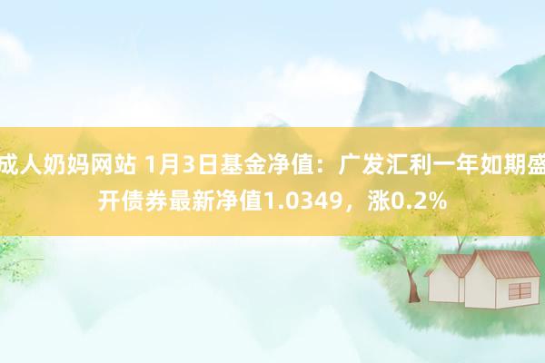 成人奶妈网站 1月3日基金净值：广发汇利一年如期盛开债券最新净值1.0349，涨0.2%