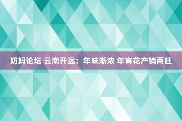 奶妈论坛 云南开远：年味渐浓 年宵花产销两旺